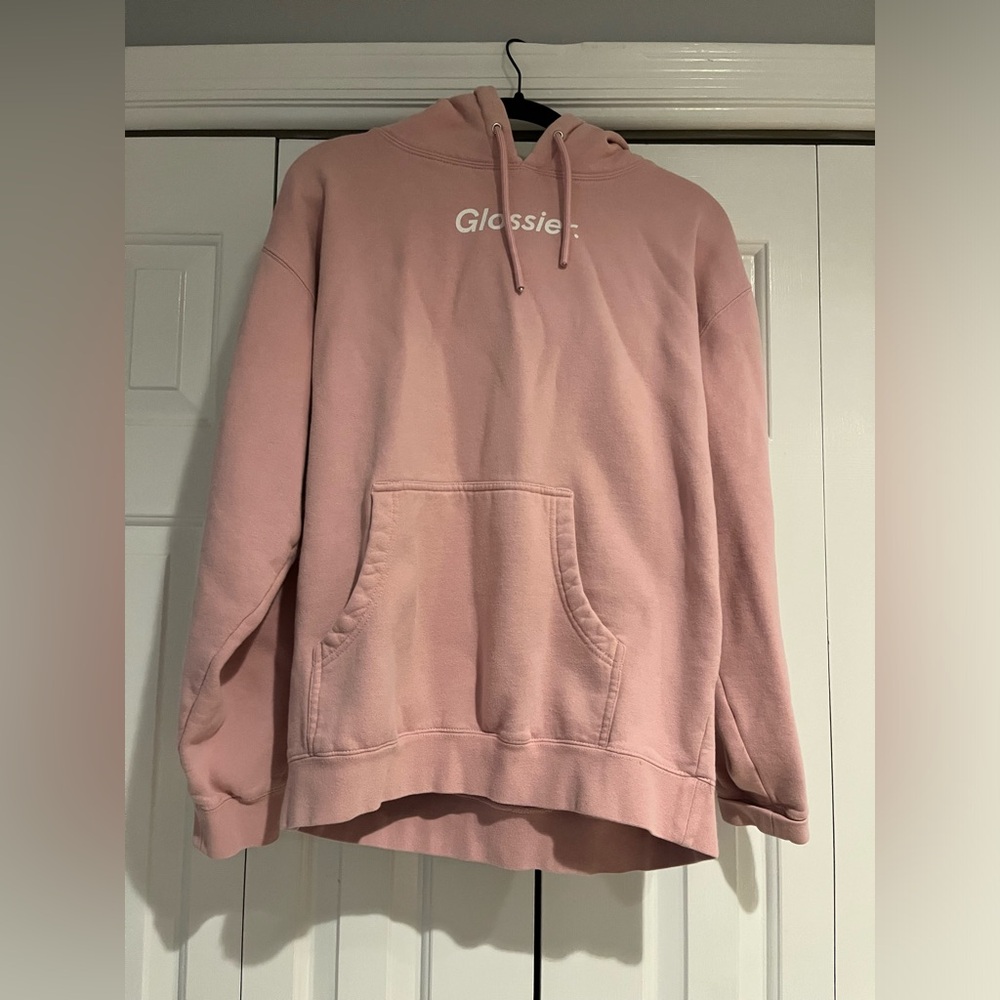 GLOSSIER Pink Hoodie size medium